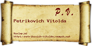 Petrikovich Vitolda névjegykártya